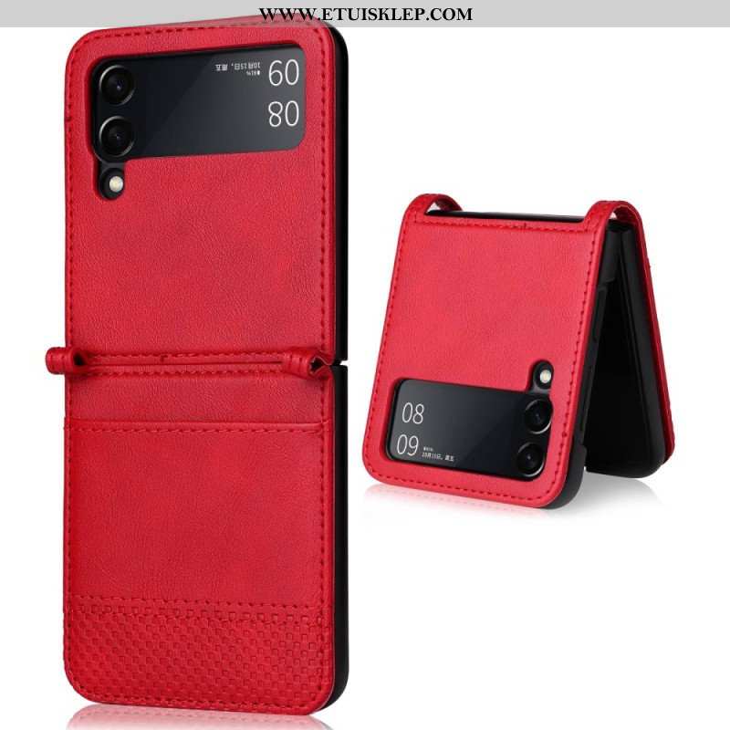 Futerały do Samsung Galaxy Z Flip 4 Etui Folio Etui Na Karty W Stylu Vintage Ze Skóry